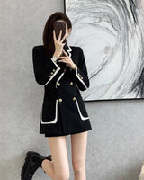 Elegant Contrast Trim Blazer for Women