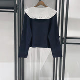 Women's Fashion Embroidered Hollow-Out Lace Knitted Coat